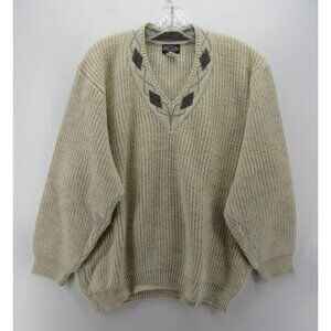 VINTAGE Bariloche Sweater Large Wool Handloomed Pullover Grandpa 90s*